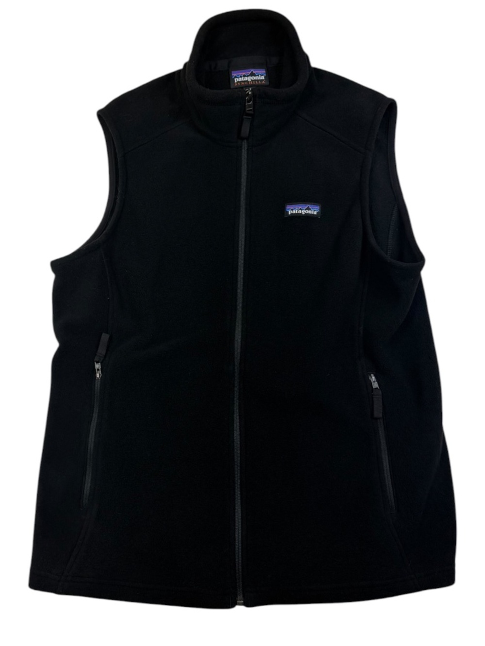 Patagonia Synchilla Fleece Vest Womens Large Black Full Zip Style 23015 - Picture 2 of 11